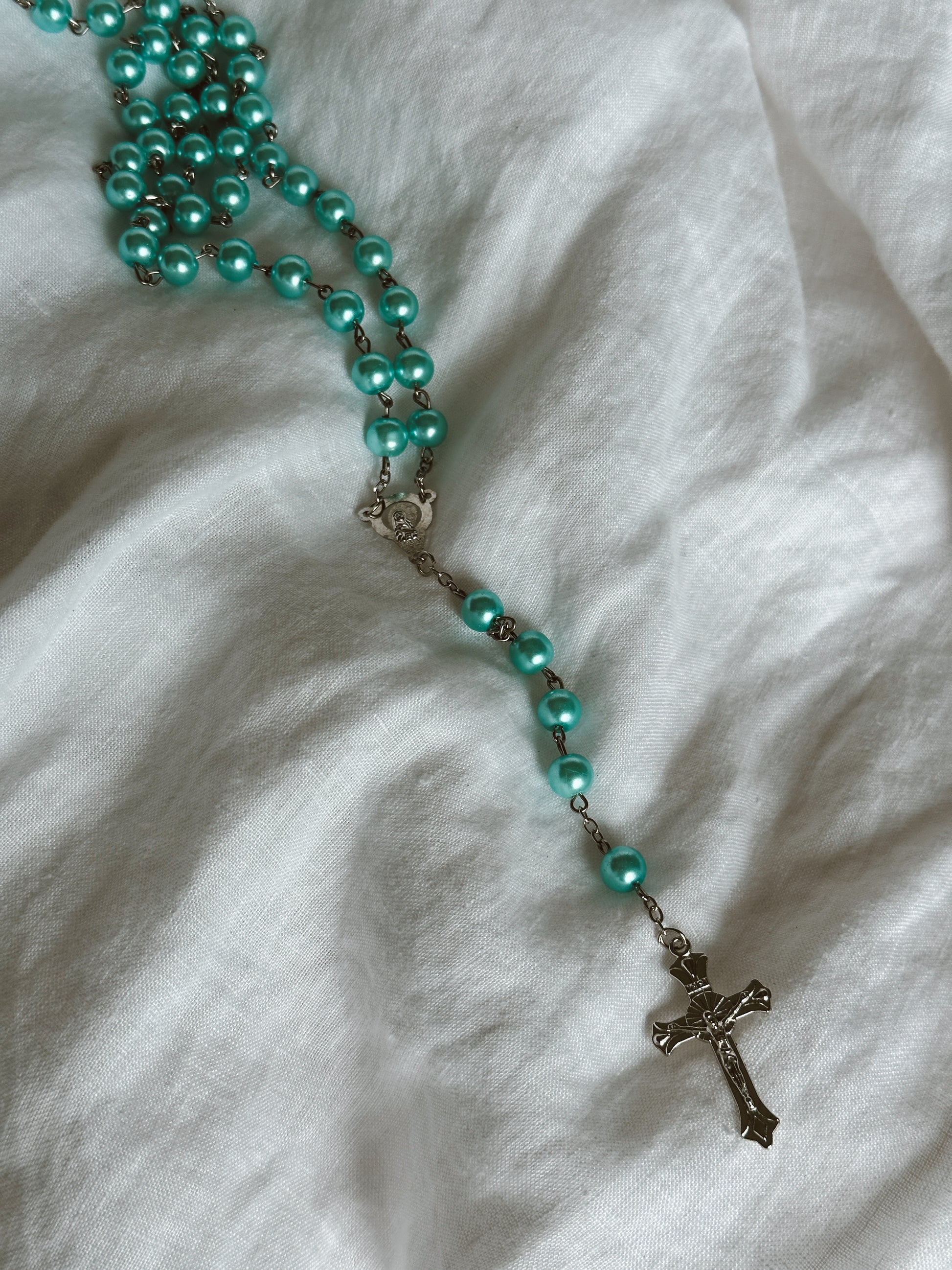 Luxury Pearl Rosary for Baptism and Special Occasions