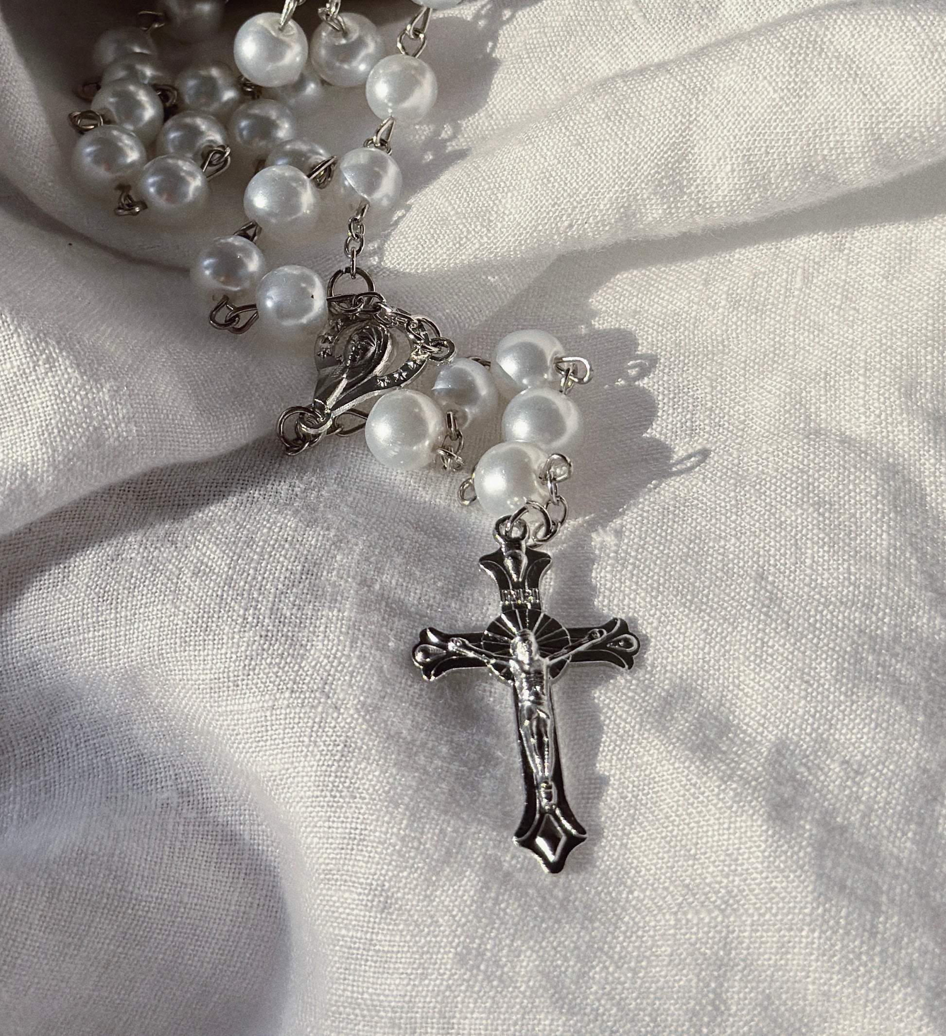High-Quality Catholic Pearl Rosary Beads